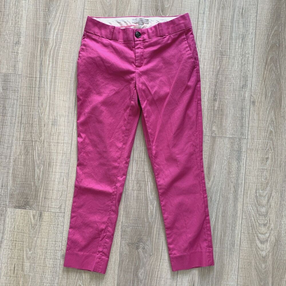 Banana Republic Hampton Fit Cropped Pants Pink Womens Size 0 P Petite